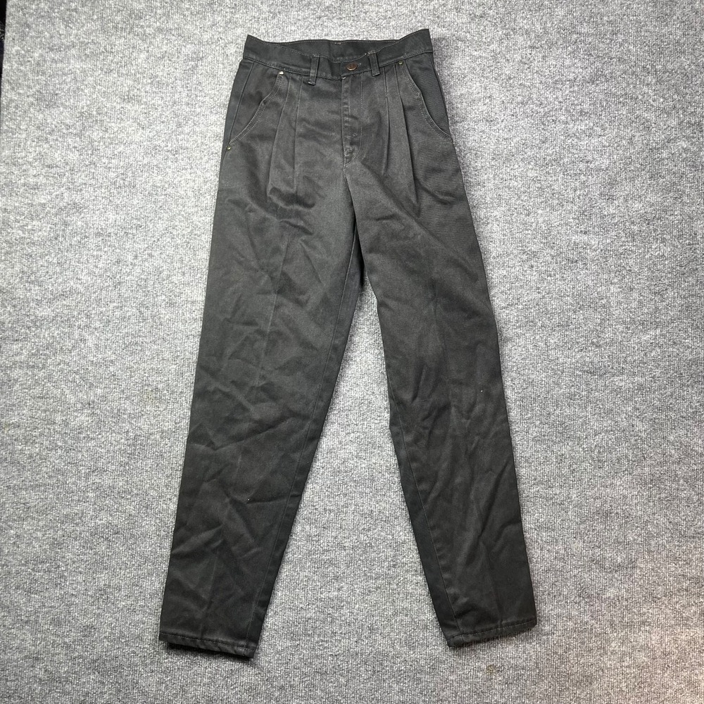 Vintage Cartier Paris NY Pleated Pants Men's Black Pockets Workwear - 26X30